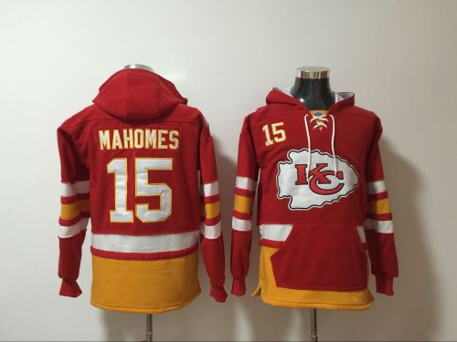 Kansas City Chiefs 15 Patrick Mahomes Hoodies Football Jersey Red