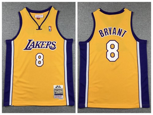 Youth Los Angeles Lakers 8 Kobe Bryant Basketball Jersey Yellow Retro