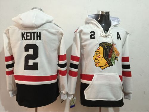 Classic Chicago Blackhawks 2 Duncan Keith Ice Hoodies Hockey Jersey  White