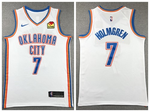 Nike Oklahoma City Thunde 7 Chet Holmgren Basketball Jersey White