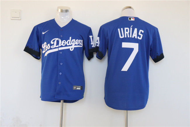 Nike Los Angeles Dodgers 7 Julio Urias Baseball Jersey Blue City Edition
