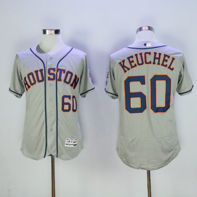 Houston Astros 60 Dallas Keuchell FlexBase Baseball Jersey Gray