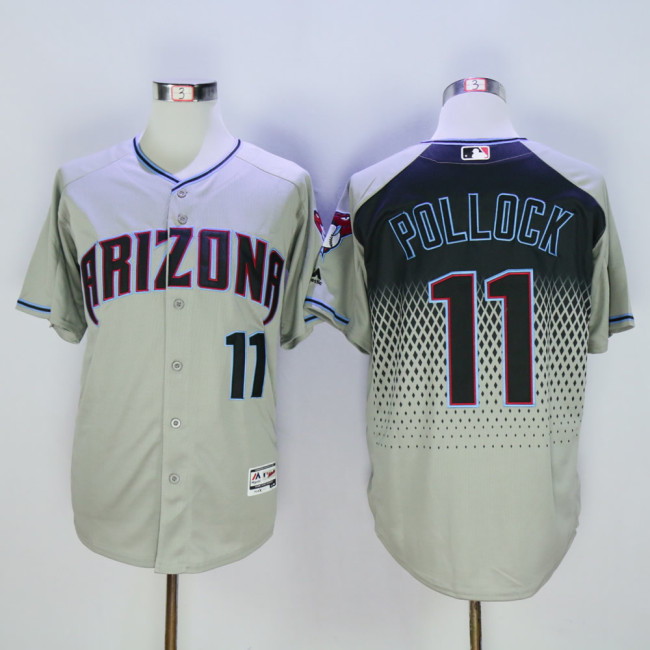Arizona Diamondbacks 11 A. J. Pollock Baseball Jersey Gray