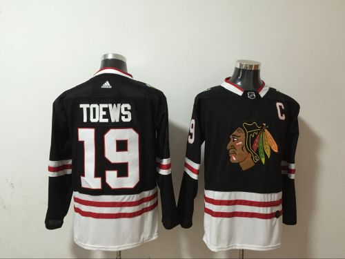 Adidas Chicago Blackhawks 19 Jonathan Toews Ice Hockey Jersey Black