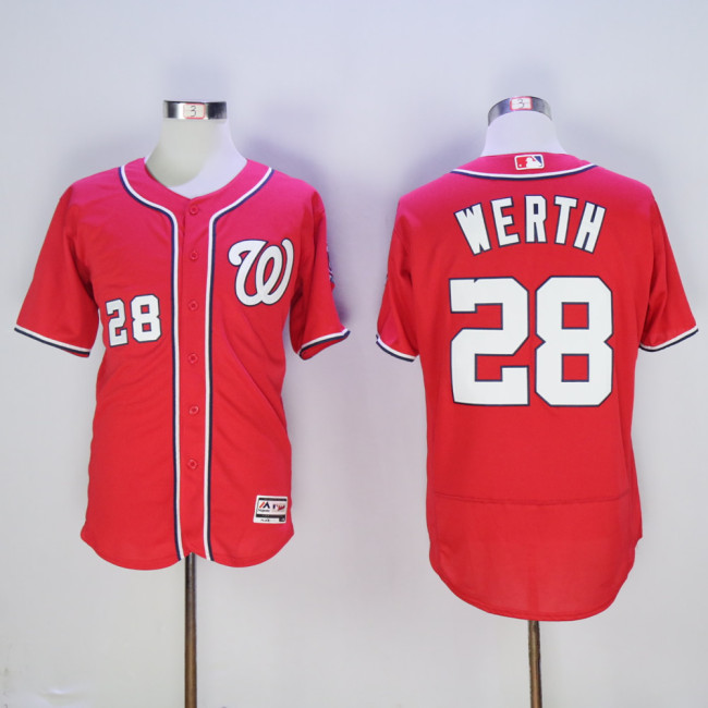 Washington Nationals 28 Jayson Werth Flexbase Baseball Jersey Red