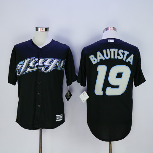 Toronto Blue Jays 19 Jose Bautista Baseball Jersey Black Fan version