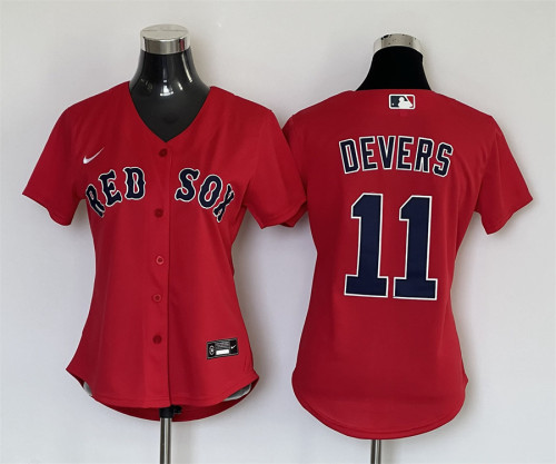 Women Nike Boston Red Sox 11 Rafael Devers Baseball Jersey Red