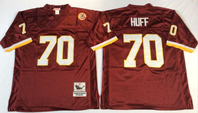 Washington Redskins 70 Sam Huff Football Jersey Red Retro