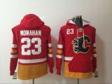 Classic Calgary Flames 23 Sean Monahan Ice Hoodies Hockey Jersey Red