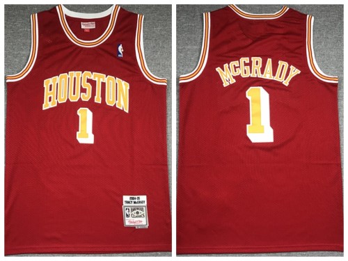 Houston Rockets 1 Tracy McGrady Basketball Jersey Red Retro
