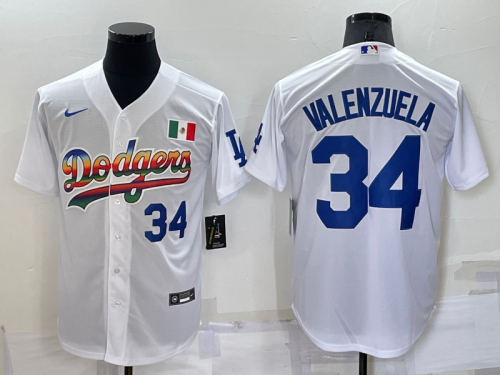 Nike Los Angeles Dodgers 34 Fernando Valenzuela Baseball Jersey White