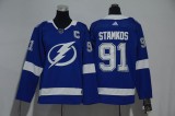 Youth Adidas Classic Tampa Bay Lightning 91 Steven Stamkos Ice Hockey Jersey Blue