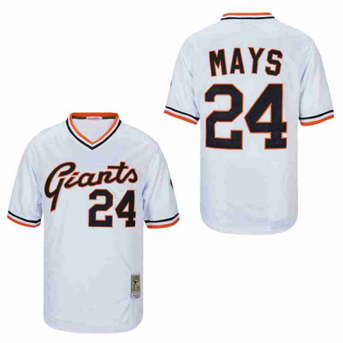 San Francisco Giants 24 Willie Mays Baseball Jersey White Retro
