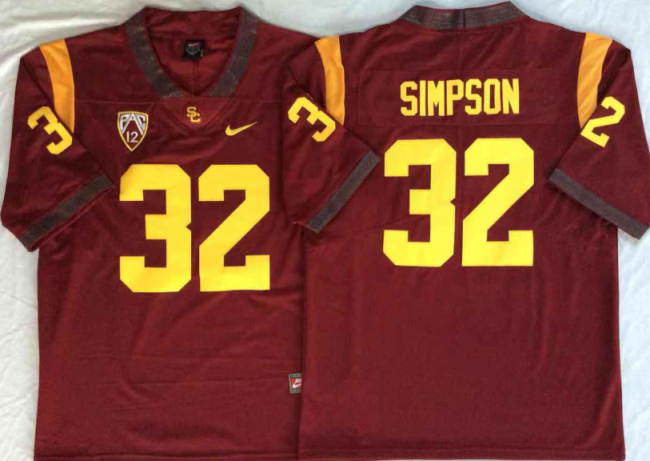 USC Trojans 32 O.J Simpson College Football Jersey Red