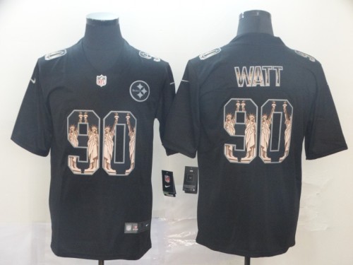 Pittsburgh Steelers 90 T.J. Watt Football Jersey Legend Black Goddess fashion Edition
