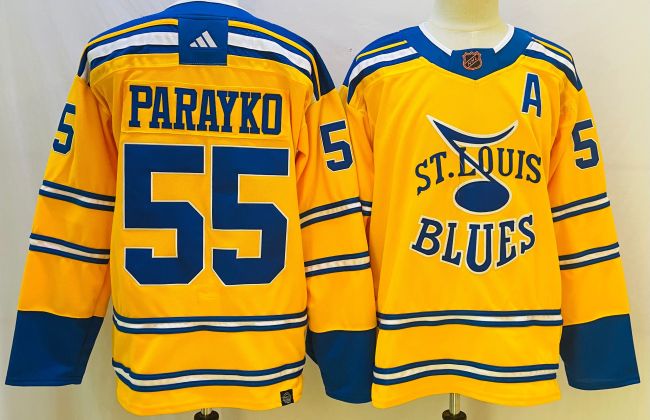 Adidas St. Louis Blues 55 Colton Parayko Ice Hockey Jersey Yellow