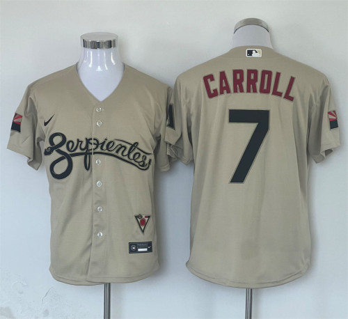 Nike Arizona Diamondbacks 7 Corbin Carroll Baseball Jersey apricot color