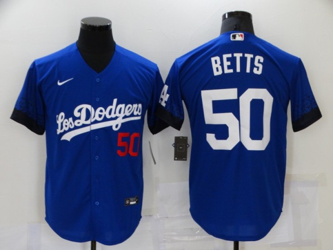Nike Los Angeles Dodgers 50 Mookie Betts Baseball Jersey Blue City Edition