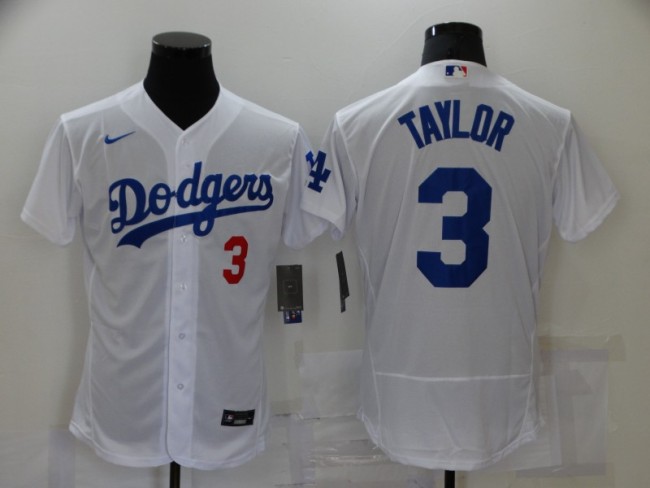 Nike Los Angeles Dodgers 3 Chris Taylor Flexbase Baseball Jersey White