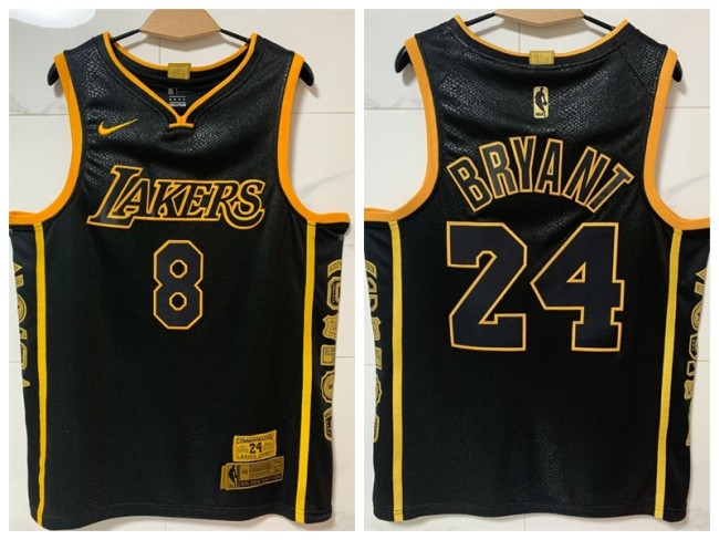 Nike Los Angeles Lakers 24 Kobe Bryant Basketball Jersey Black Collection Edition