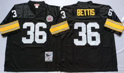 Pittsburgh Steelers 36 Jerome Bettis Football Jersey Black Retro