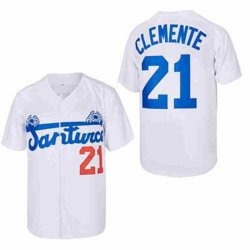 Crab catcher 21 Roberto Clemente Baseball Jersey White