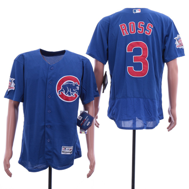 Chicago Cubs 3 David Ross Flexbase Baseball Jersey Blue