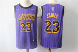 Nike Los Angeles Lakers 23 LeBron James Basketball Jersey Purple City version