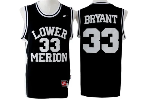 High School 33 Kobe Bryant College Basketball Jersey Black
