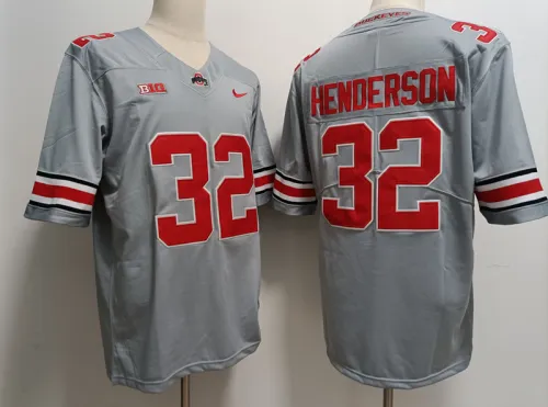 Ohio State 32 TreVeyon Henderson College Football Jersey Limited Gray