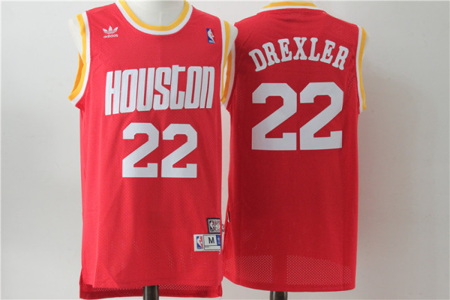 Houston Rockets 22 Clyde Drexler Basketball Jersey Red retro Edition