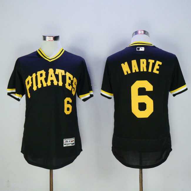 Pittsburgh Pirates 6 Starling Marte Flexbase Baseball Jersey Black