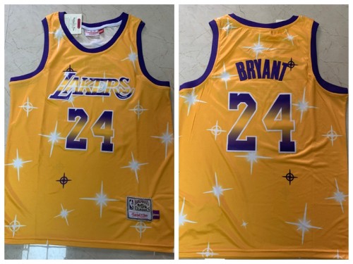 Los Angeles Lakers 24 Kobe Bryant Basketball Jersey Yellow Star version