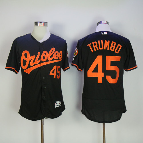 Baltimore Orioles 45 Mark Trumbo Flexbase Baseball Jersey Black