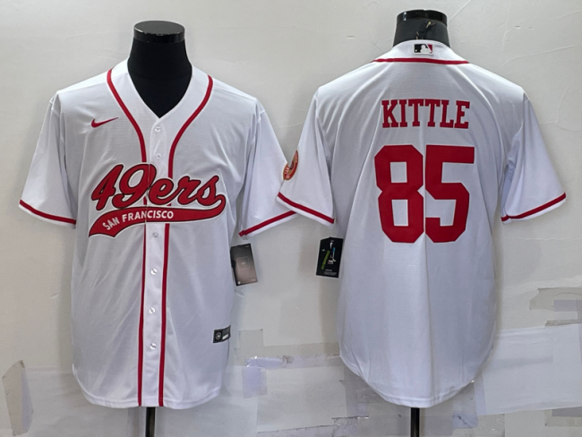 San Francisco 49ers 85 George Kittle Baseball Jersey White