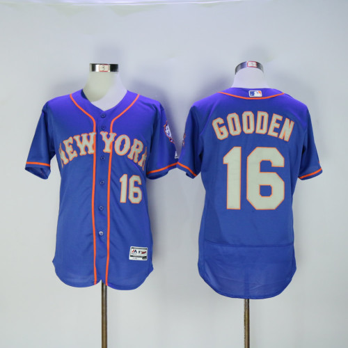 New York Mets 16 Dwight Gooden Flexbase Baseball Jersey Blue