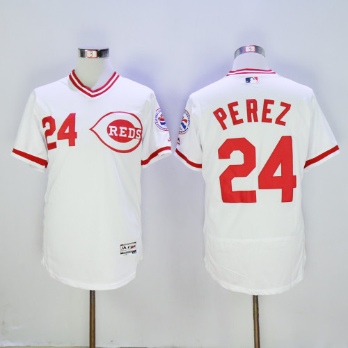 Cincinnati Reds 24 Tony Perez Flexbase Baseball Jersey White