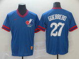 Nike Montreal Expos 27 Vladimir Guerrero Baseball Jersey Blue Retro
