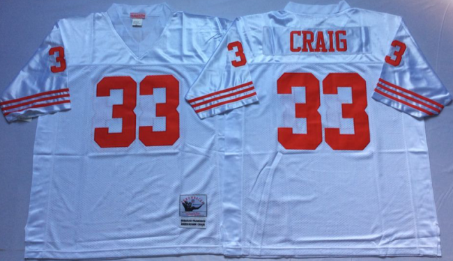 San Francisco 49ers 33 Roger Craig Football Jersey White Retro