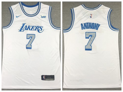 Nike Los Angeles Lakers 7 Carmelo Anthony Basketball Jersey White City Edition