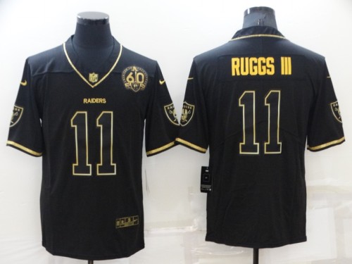 Oakland Raiders 11 Henry Ruggs III Football Jersey Legend Black gold Retro