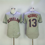 Cleveland indians 13 Omar Vizquel Flexbase Baseball Jersey Gray