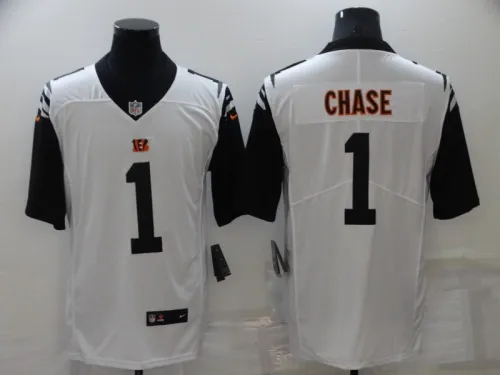 Cincinnati Bengals 1 Ja'Marr Chase Football Jersey Legend White