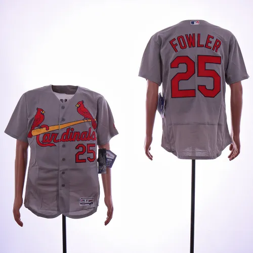 St.Louis Cardinals 25 Dexter Fowler Flexbase Baseball Jersey Gray