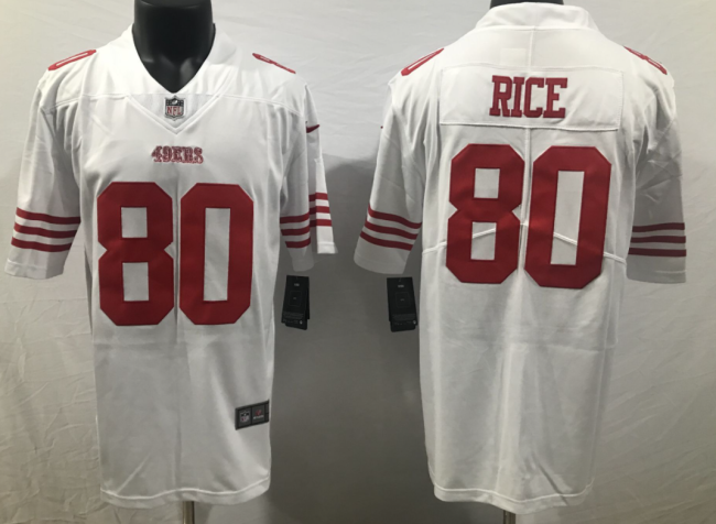 San Francisco 49ers 80 Jerry Rice Football Jersey Legend White