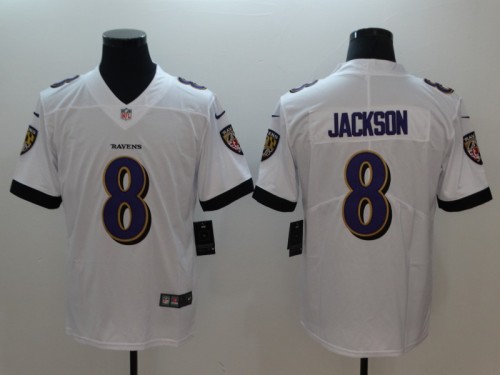 Baltimore Ravens 8 Lamar Jackson Football Jersey Legend White