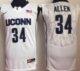 Uconn Huskies 34 Ray Allen College Basketball Jersey White