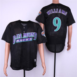 Arizona Diamondbacks 9 Matt Williams Baseball Jersey Black Retro hole fabric