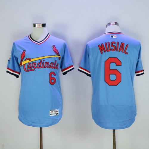 St.Louis Cardinals 6 Stan Musial Flexbase Baseball Jersey Blue