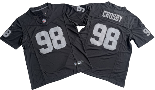Oakland Raiders 98 Sidney Crosby Football Jersey Black Three Dynasties